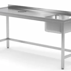 Spoeltafel 1000(b)x600(d)x885(h)mm + Spoelbak (rechts) 400x400x250(h) + Gat Verwerking/Afval Hoge Kwaliteit
