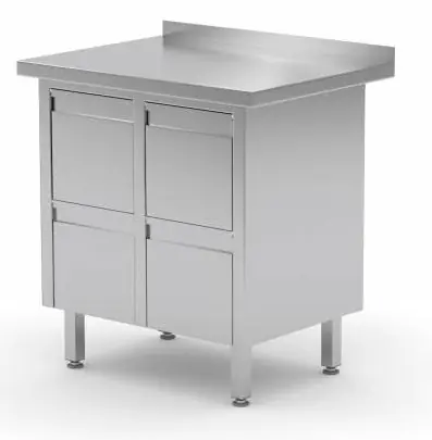 RVS Werkkast + Dubbel Ladeblok met 4 Laden + Spatrand (b)830mm 700mm(d) Merkproduct
