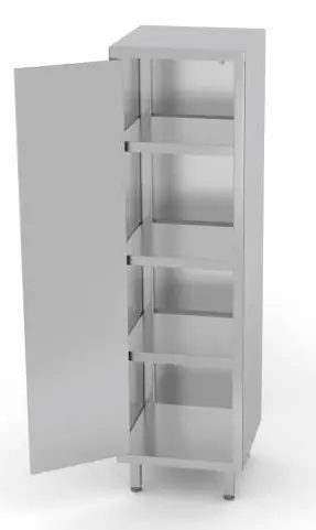 RVS Opbergkast 400x700x2000(h)mm + 1 Klapdeur + 3 Legplanken HEAVY DUTY Beperkte Voorraad