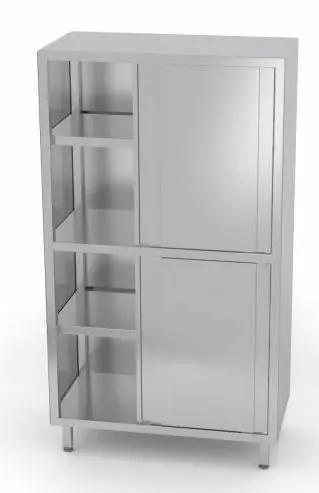 Exclusieve Aanbieding Servieskast RVS 800x600x2000(h)mm + 4 Schuifdeuren + 3 Planken HEAVY DUTY