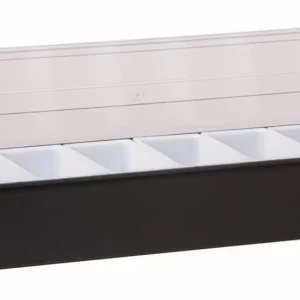 Uitverkoop Ingredienten Vershoudbak - 6 Delig - Zwart kunststof met transparante klep