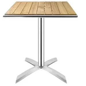 Bistrotafel Opklapbaar Vierkant - Aluminium/Essenhout - 600x600x730(h)mm Gratis Retour