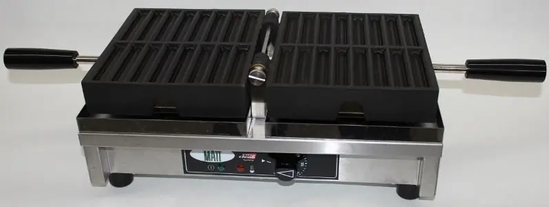 Express Levering Friet Wafelijzer - voor 2 x 8 Wafelfrietjes - 260x440x(h)220mm - 1.8KW