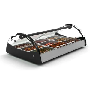 Maxiself Warmhoudvitrine - LED Verlichting - Geschikt voor 2x 1/1GN 65mm - Self Service - 1020x650x320mm Superprijs