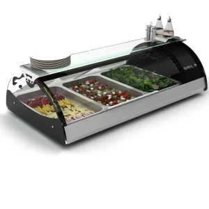 Bestel Nu Maxiself Opzetkoelvitrine - LED Verlichting - Geschikt voor 3x 1/1GN 65mm - Self Service - 1210x650x320mm