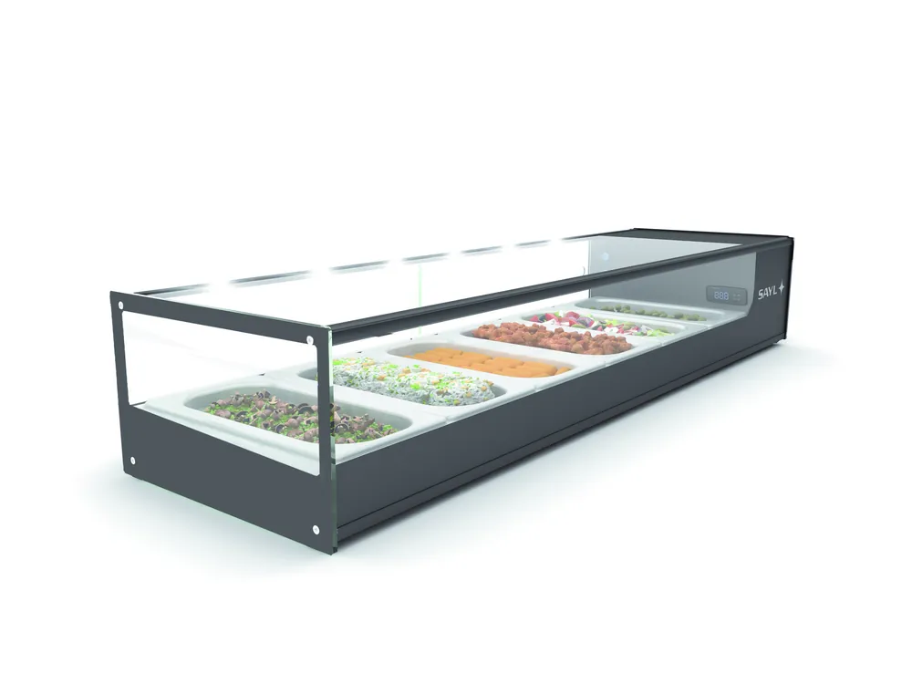Logic Tapas Koelvitrine - LED Verlichting - Geschikt voor 1/3GN 40mm - Beschikbaar in 2 Maten Op = Op