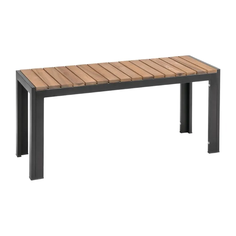Acaciahouten Banken met Stalen Behuizing - 1000x350x(H)450mm - Per 2 Stuks Finale Uitverkoop
