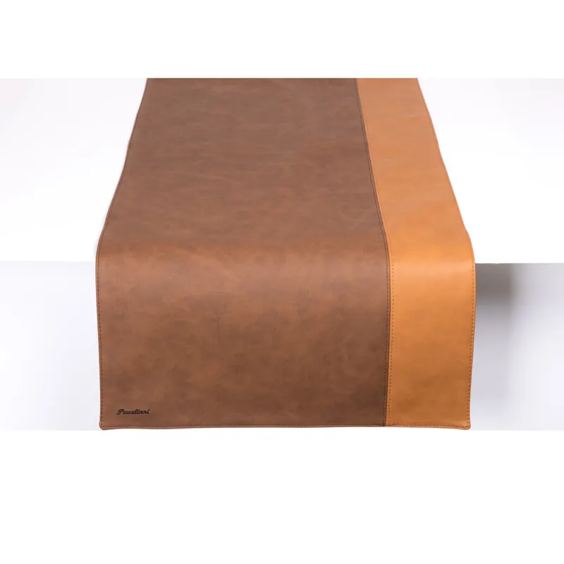 Bestseller Leren Tafelloper Stripe - Dubbelzijdig - 450x1200mm - Beschikbaar in 10 Kleuren