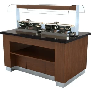 Finale Uitverkoop Warm Buffet Wenge - 2x 1/1GN Chafing Dish - 1600x1000x(H)900/1450mm