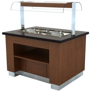 Beste Prijs Warm Buffet Wenge - Voor 100mm Diepe Bakken - 1600x1000x(H)900/1450mm