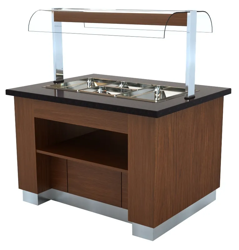 Beste Prijs Warm Buffet Wenge - Voor 100mm Diepe Bakken - 1600x1000x(H)900/1450mm