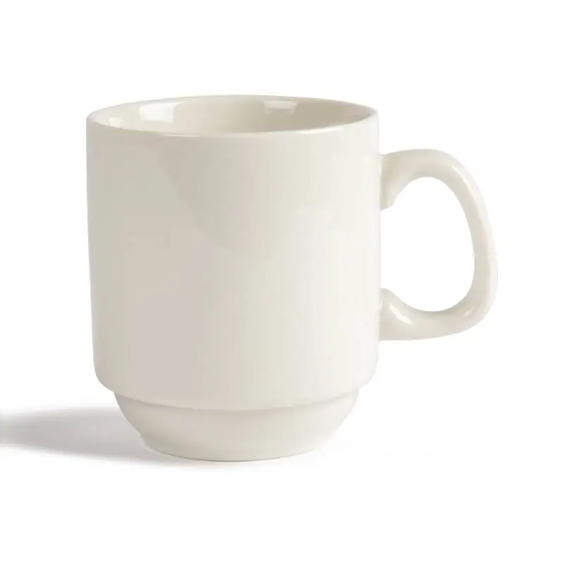 Ivory Stapelbare Mok - Duurzaam Porselein - 285ml - 12 Stuks Bestel Nu