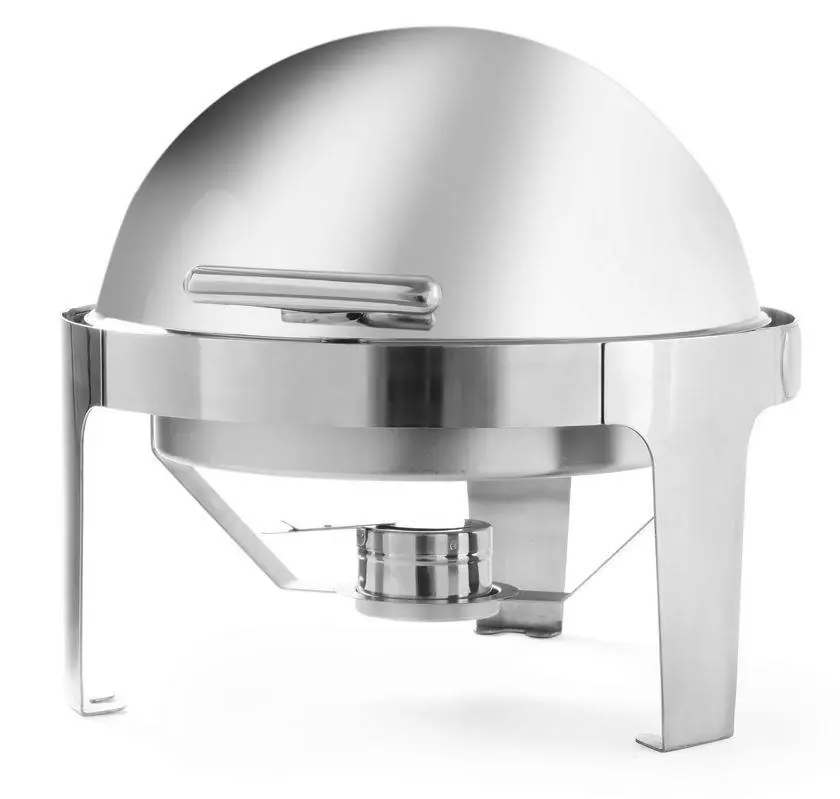 Hete Deal Chafing Dish Rolltop Rond - RVS - 5,6 Liter - 510x540x(H)480mm