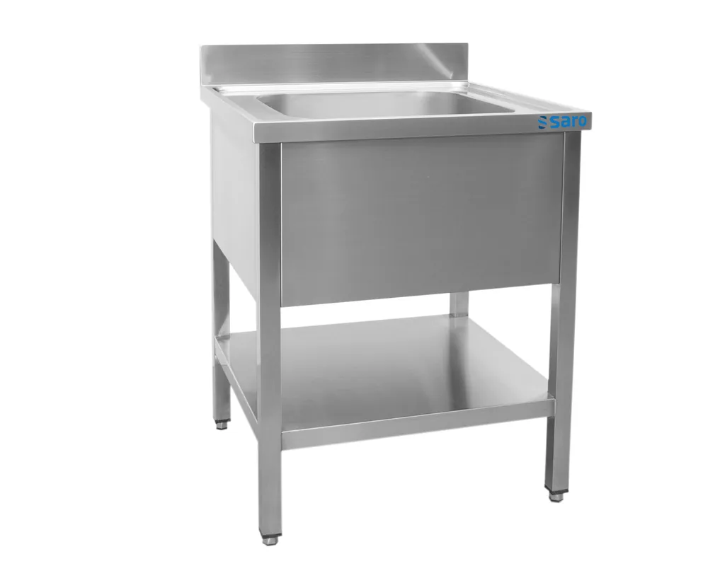 Beperkte Voorraad SARO spoeltafel, 1 wasbak,gecentreerd - B 700 xD 600mm