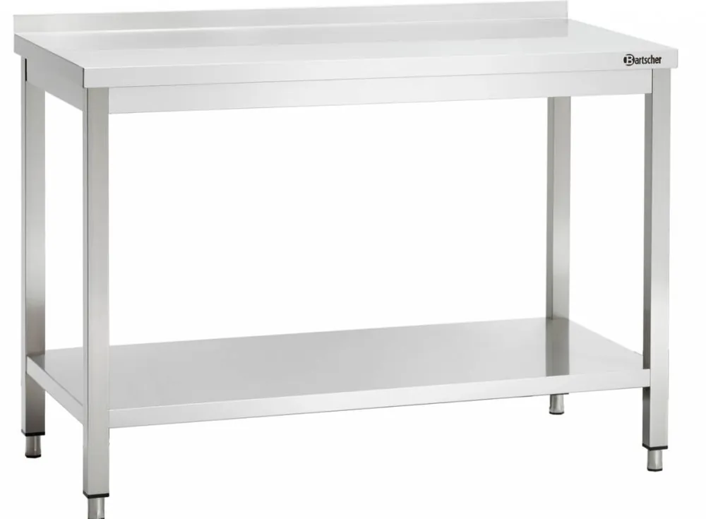 RVS Werktafel + Laag Plank + 40mm Rand - Hoogte 850-900mm - 1600(L)x700(D)mm Must-Have