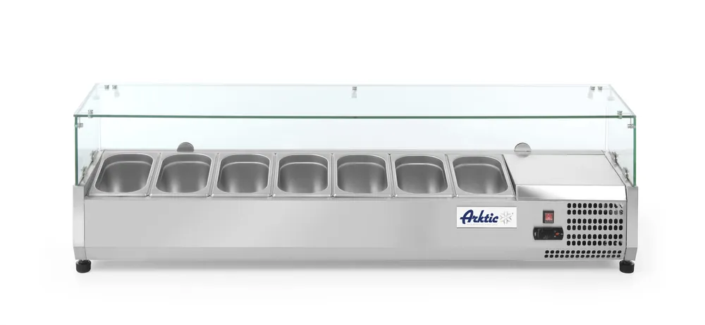Lage Prijs Bovenkoelvitrine - RVS - 7X 1/4 GN - 1505x335x(h)430mm