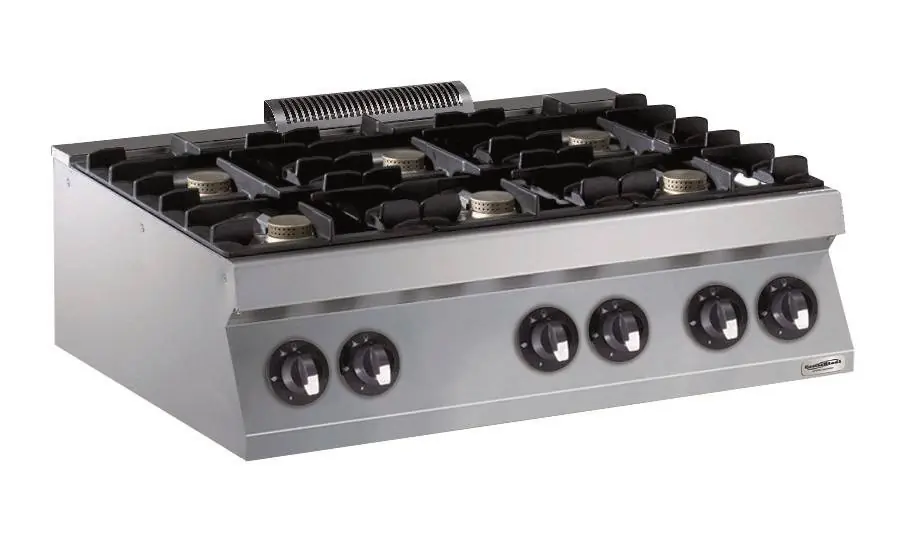 Gasfornuis 6 Branders- 6 x 5,5kw - 1200x700x(h)250mm Gereduceerde Prijs