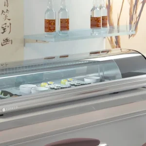 Meest Verkocht Sushi Opzetvitrine RVS - BCCS-4 - Geschikt voor 1/3 GN platen - 105x41x(H)25,5cm