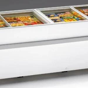 Gereduceerde Prijs Vrieskist - Schuifdeksel Glas - -15° tot -23° - 250x96x(h)78cm