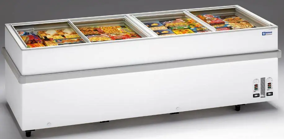 Gereduceerde Prijs Vrieskist - Schuifdeksel Glas - -15° tot -23° - 250x96x(h)78cm