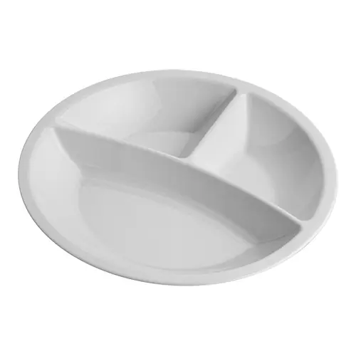 Uitverkoop Porselein Dinner Bord Rond 3 Vaks - Geschikt voor de Dinnerbox - Ø225x(H)43mm
