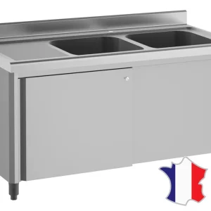 Betrouwbaar Rayon spoelbak - Roestvrij staal - 2 bakken - linker afdruiprek - 1800(b)x700x900mm