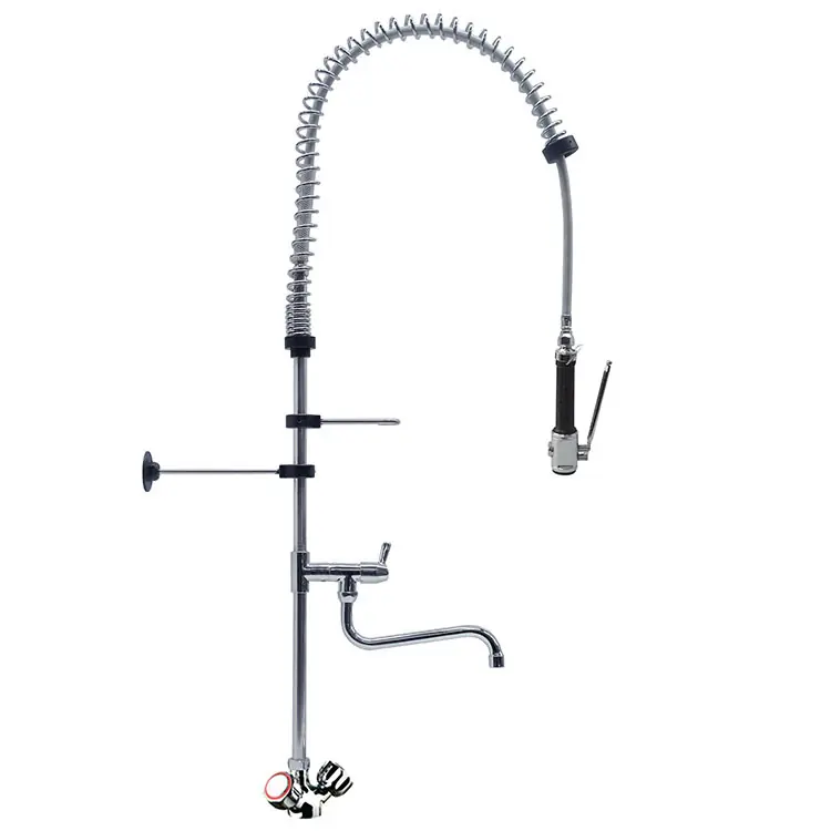 Gecertificeerd Voorspoeldouche Monobloc Hoog - Draaiknoppen + Zwenkkraan - 1200mm