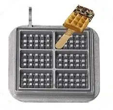 Wafel op Stok Wisselplaat Enkel - Gietijzer Premium