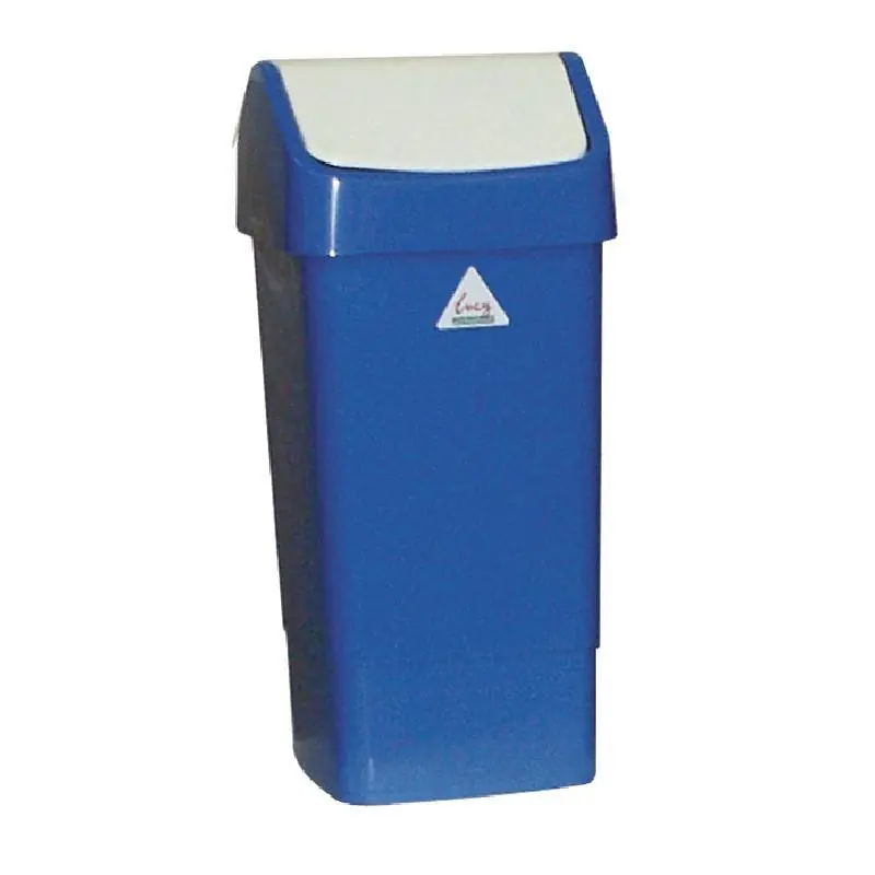 Afvalbak met Schommeldeksel - 50 Liter- Blauw Direct Verzonden