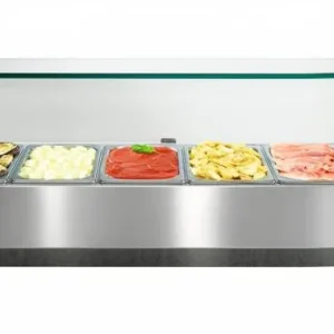 Opzetvitrine - VRS 1300/V GN 1/1 - Afinox - met glasopbouw Veilige Betaling