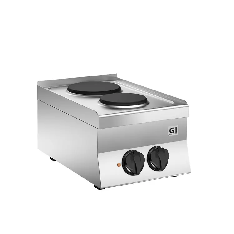 Hoge Kwaliteit 650 HP Kooktoestel - Met 2 Gietijzeren Kookplaten Ø 180 + 220mm - 4,1 kW - 400x650x(H)295mm