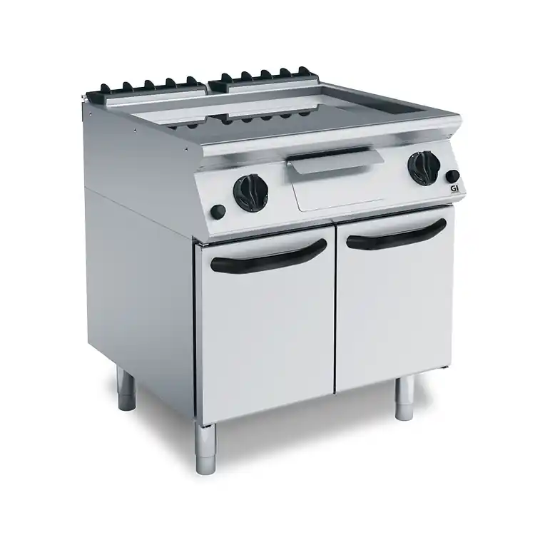 700 HP Gasbakplaat Met Gladde Verchroomde Plaat -12 kW - 800x730x(H)250mm Direct Verzonden
