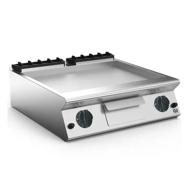 Betaalbaar 700 HP Gasbakplaat Gladde RVS Plaat - 12 kW - 800x730x(H)250mm