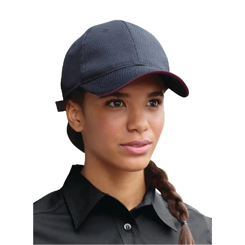 Bestel Nu Unisex baseballpet - CoolVent - Chef Works - Universele maat - Zwart/Rood