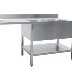 Weekendaanbieding SARO Spoeltafel, 2 wasbakken,rechts - B 2000 x D 600 mm