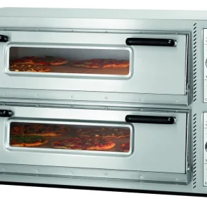 Pizzaoven Dubbel Elektrisch - 2 x 6 Pizza's Ø30cm - 400V - 12kW - 1190x780x(H)710mm Goedkoop