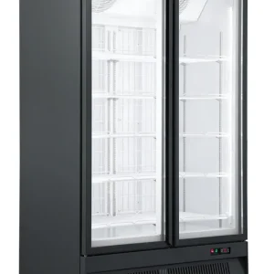 Vrieskast Zwart - 2 Glazen Deuren - SVO-1000F Populair