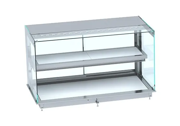 Premium Drop In Keramische Warmhoudvitrine Recht - Wit