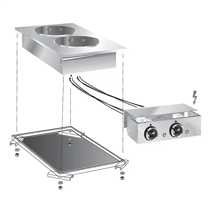 Voordeelprijs Drop-in Elektrische Kookplaat - 2 Platen - 4,1 kW - Met Aansluitblok