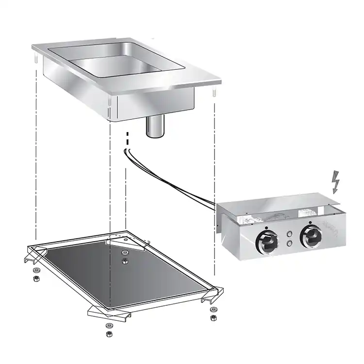 Speciale Aanbieding Drop-in Multifunctionele Braadpan, Met Aansluitblok