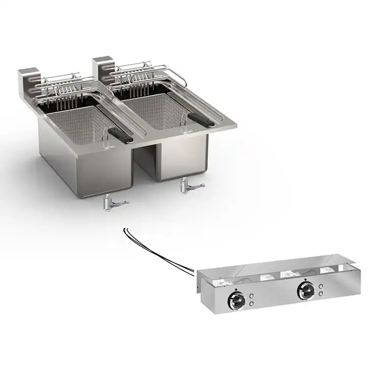 Drop-in Friteuse 10+10 Liter - 18kW - Met Aansluitblok Aanbieding