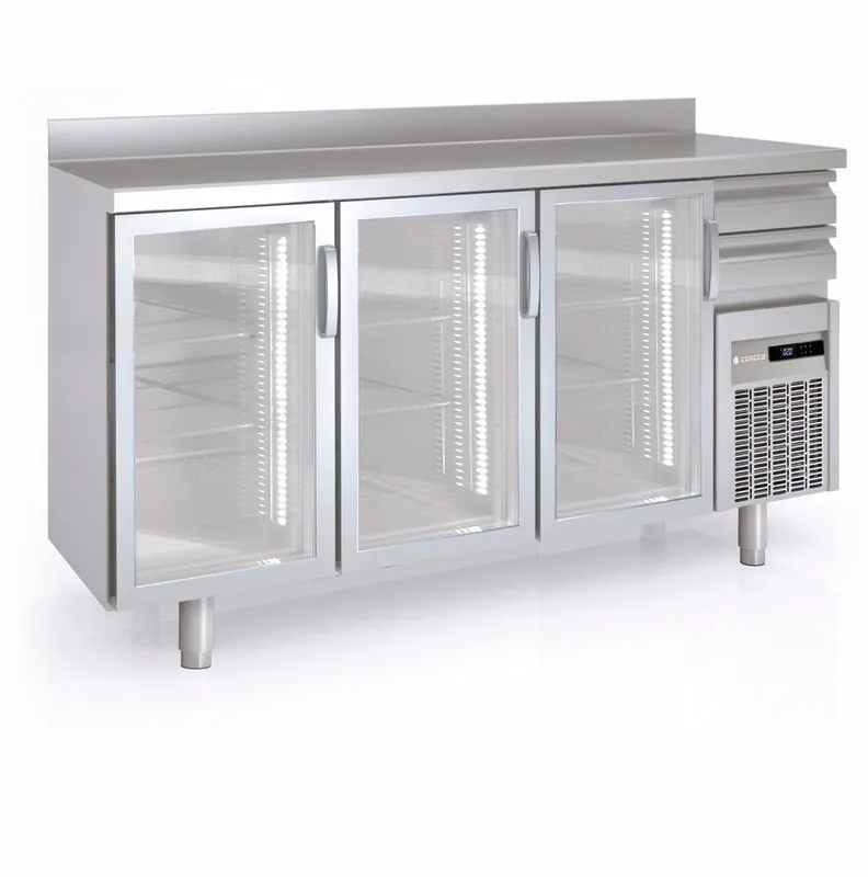 Betrouwbaar Coreco Koelkast - Backbar - Glas Deur 504 L -2°C / +8°C - FMRV-200 - 3 Deurs