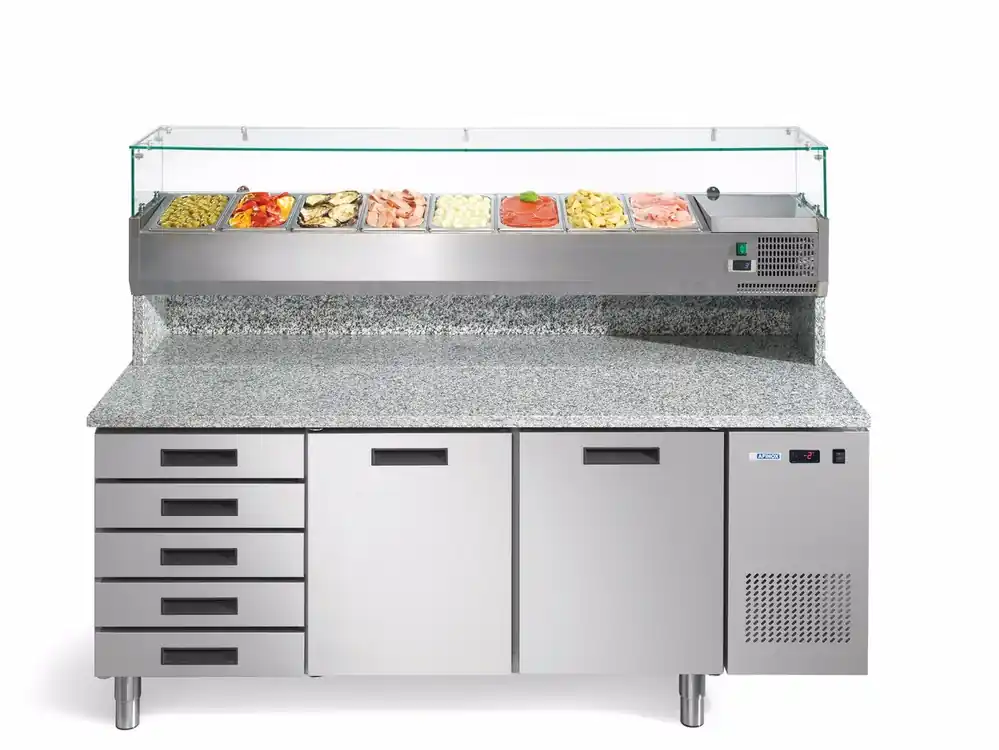 Exclusieve Aanbieding Afinox Pizzawerkbank - +2°C / +7°C - FRESH PIZZA 2P + C