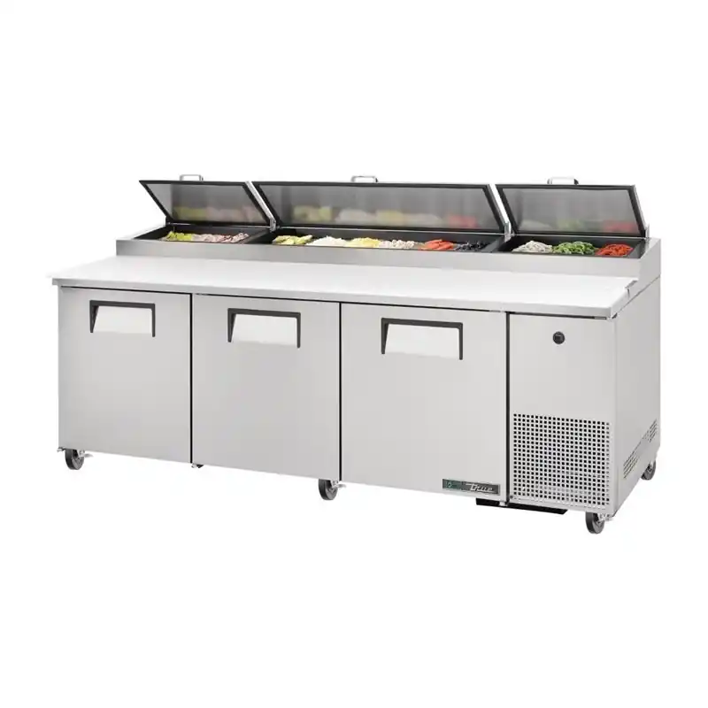 True TPP-93 3-Deurs Pizza Werkbank - 12 x 1/3 GN - 2369x820x(H)1138mm Beste Prijs