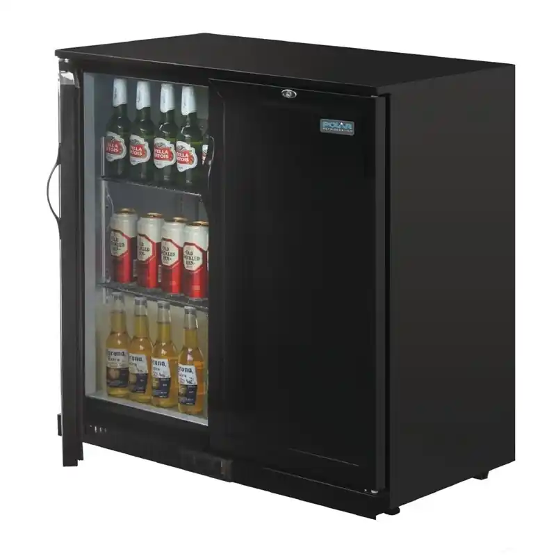 Direct Verzonden Polar G-serie 2-deurs Barkoeling - Blinde Klapdeuren - Zwart 208 Liter - 900x520x(H)900mm