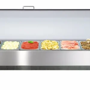 Hete Deal Afinox Vitrine - Opzetkoelvitrine 9 x 1/3 GN L - +2°C / +7°C - VRS 2005/S GN 1/1 RVS deksel