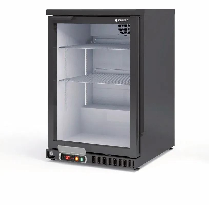 Bestel Nu Coreco Koelkast - Backbar - Glas Deur 130 L -2°C / +8°C - ERH 150 zwart