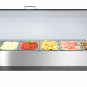 Afinox Vitrine - Opzetkoelvitrine 6 x 1/3 GN L - +2°C / +7°C - VRS 1450/S GN 1/1 RVS deksel Uitverkoop