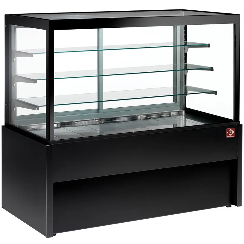 Panoramische koeltoonbank, geforceerd, 4 niveaus, zonder reserve - ZWART Finale Uitverkoop