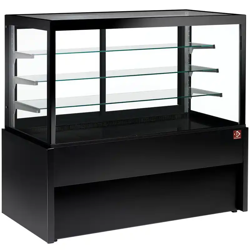 Premium Panoramische koeltoonbank, geforceerd, 4 niveaus, zonder reserve - ZWART